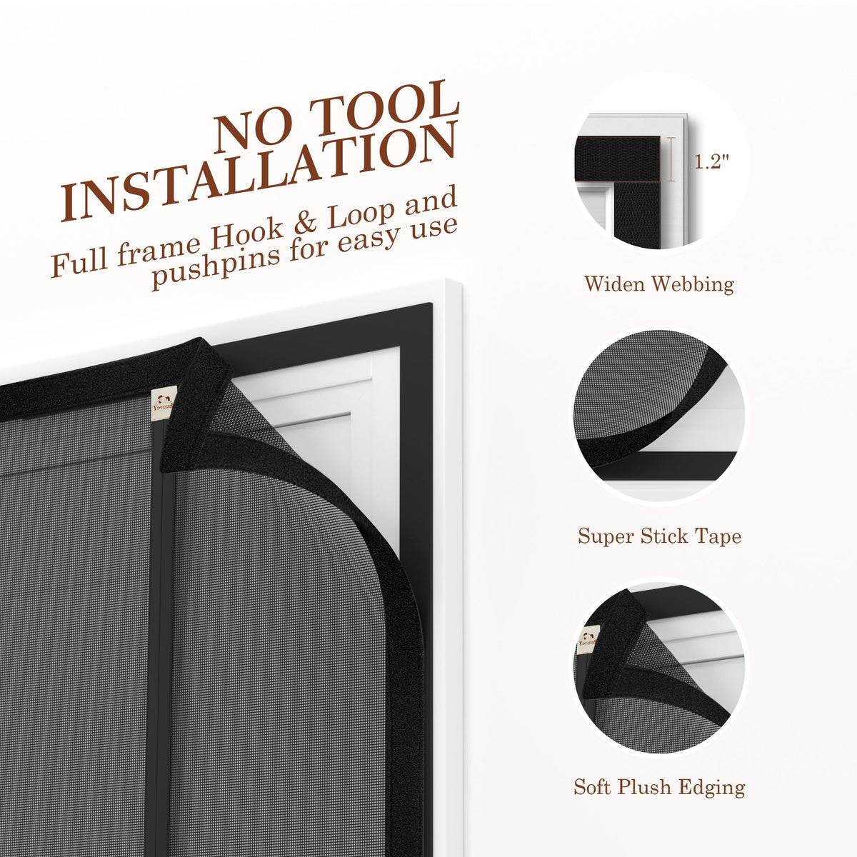 Right-side reversible opening demonstrated on Yotache screen door