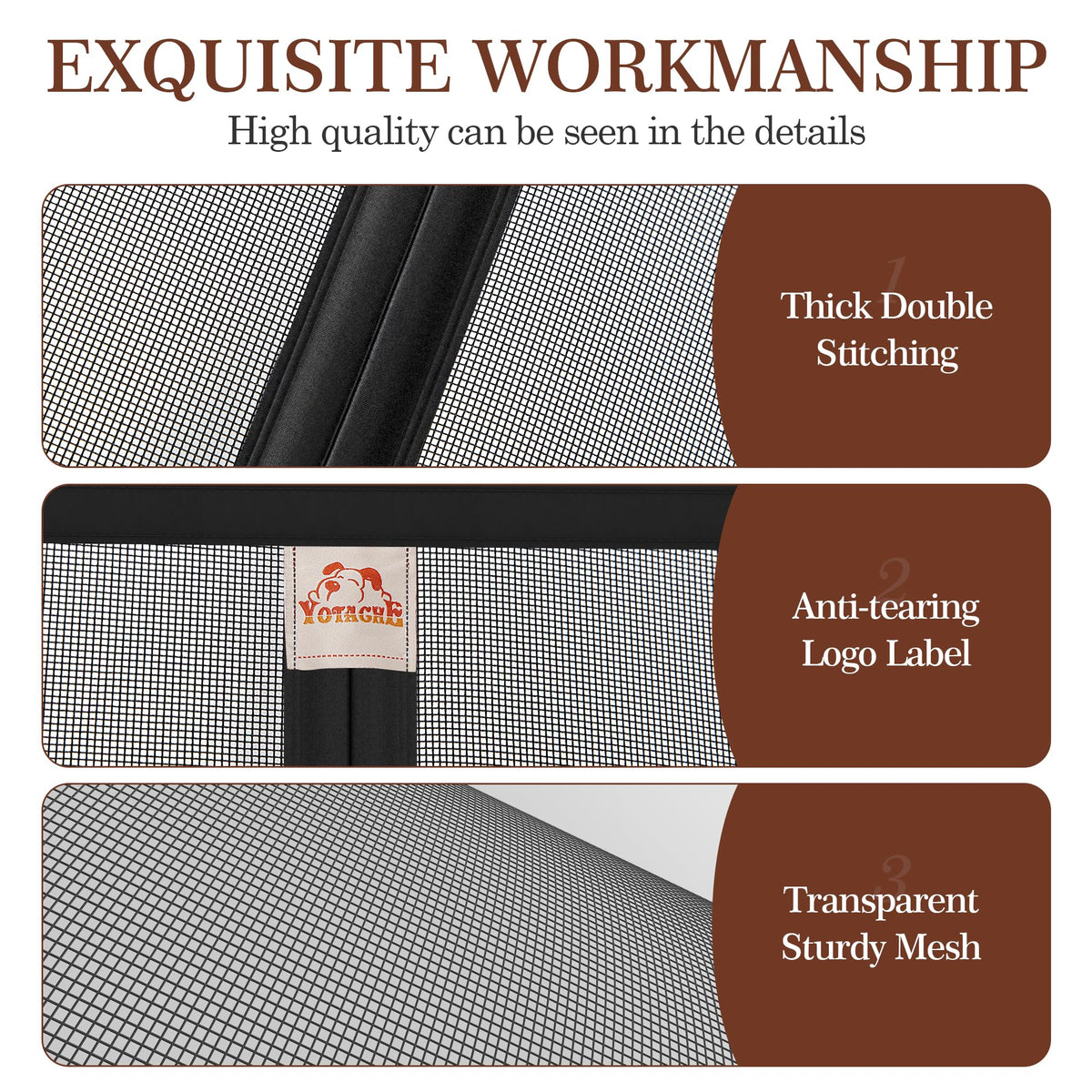 Yotache windproof hook & loop design keeps curtain secure in breezes