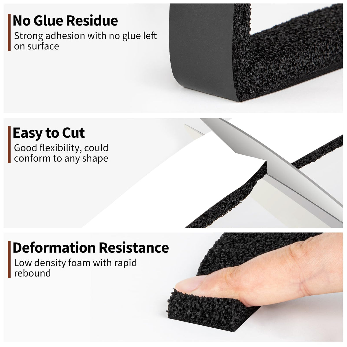 Yotache waterproof adhesive foam strip adheres securely in wet environments.