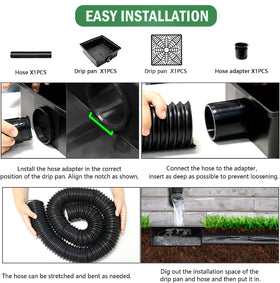YOTODY downspout extender 5.1 ft in-use shows flexible reach to keep water away