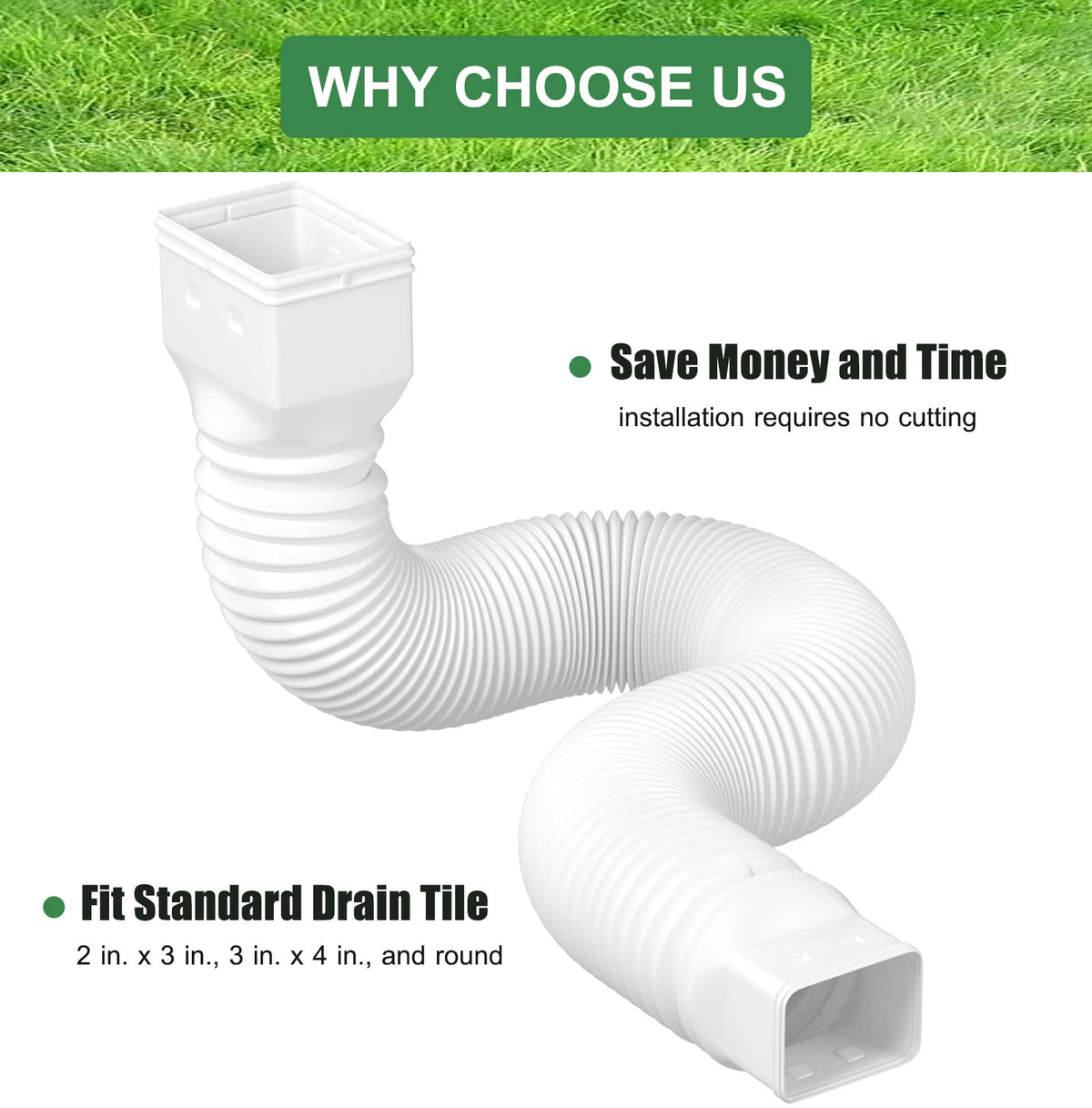 YOTODY downspout extension removable adapter enables quick, tool-free connections.