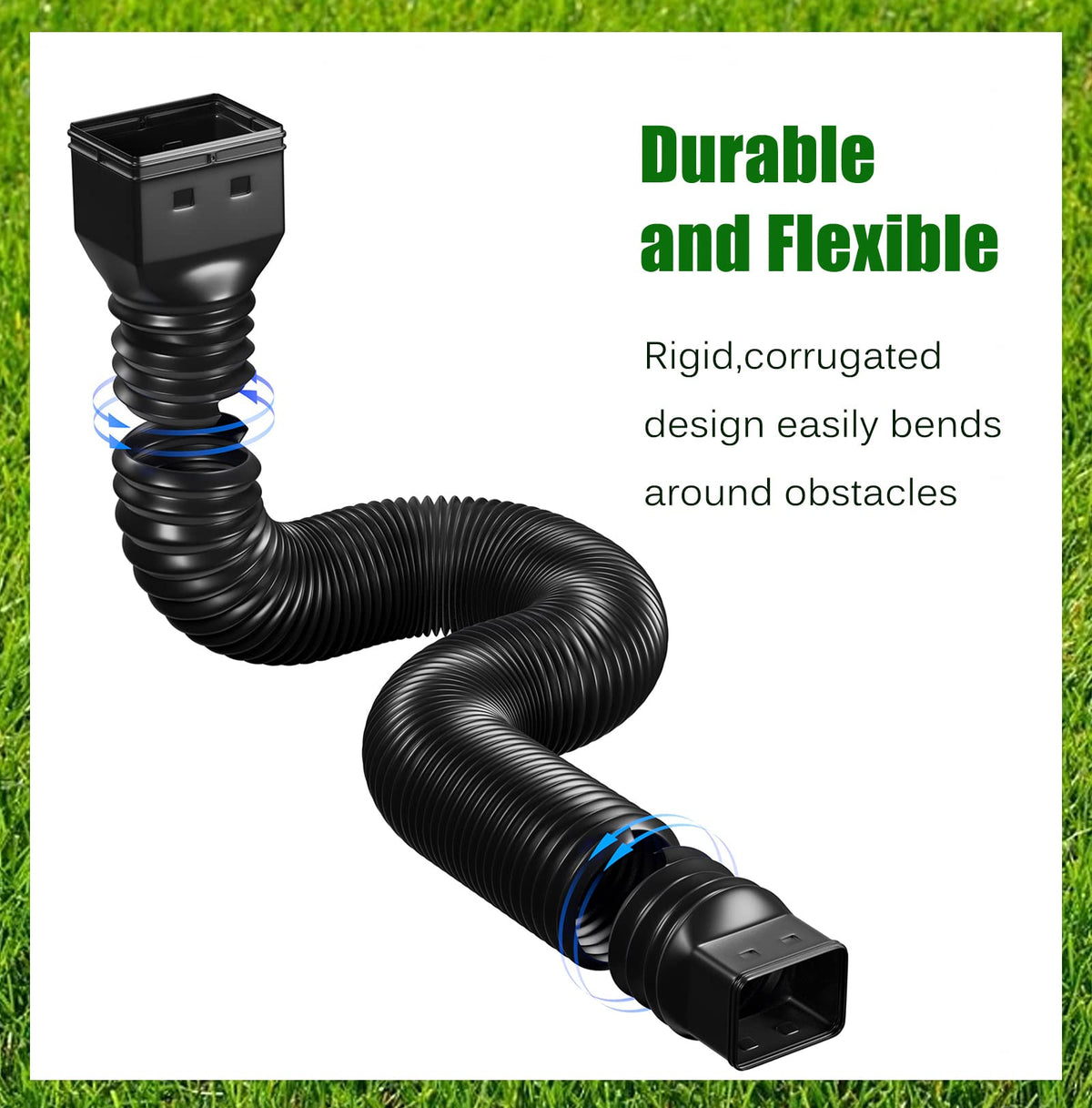 YOTODY downspout extension in use with adjustable angle for drainage control.