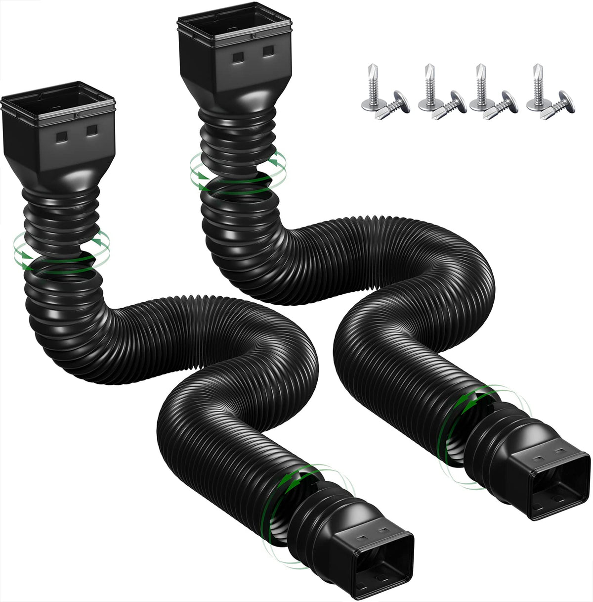 YOTODY downspout extension two-pack for tidy lawns and reliable drainage.