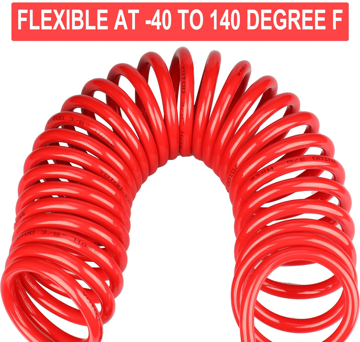 YOTOO 3-8 in ID 10 ft air hose enables high-flow performance.