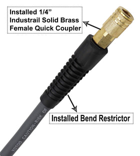 YOTOO Hybrid Air Hose 25ft length keeps tools within reach for extended projects