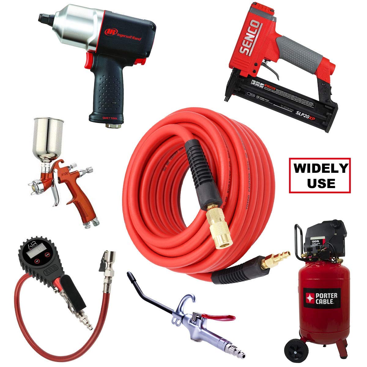 YOTOO Hybrid Air Hose outdoors demonstrates all-weather flexibility.