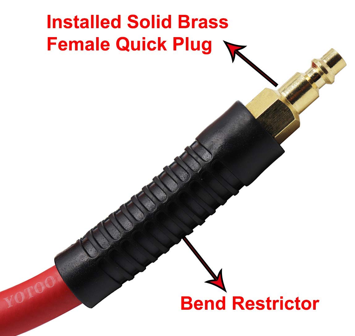 YOTOO Hybrid Air Hose quick-connect setup demonstrated for fast use.