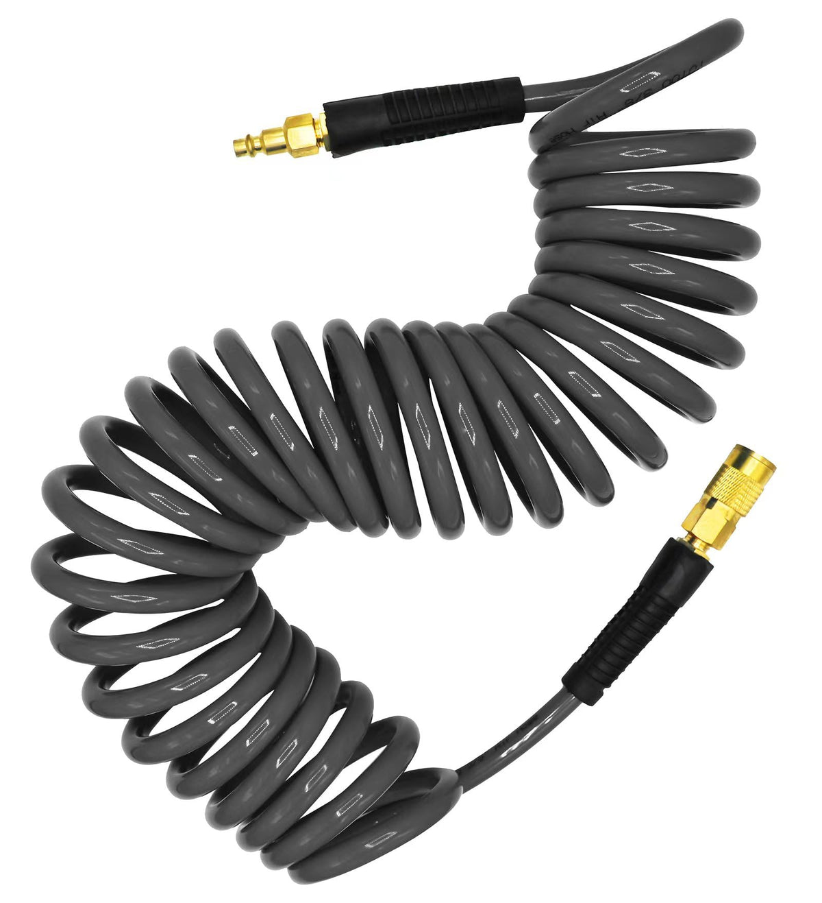 YOTOO polyurethane recoil hose in coil design for easy storage and high airflow.