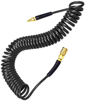 YOTOO polyurethane recoil air hose shown in a compact coil for easy storage and handling