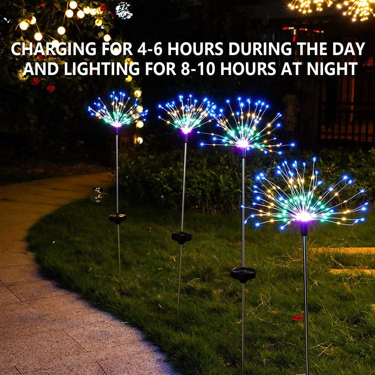 YOTOZU 120 LEDs provide bright, even glow along pathways and borders.