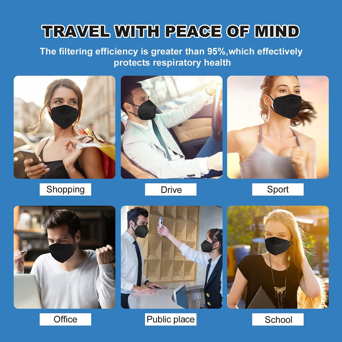 YOTU KN95 packaging designed for travel and easy carry.