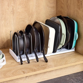 YouCopia StoreMore centering design prevents rolling pans and lids while accessing items
