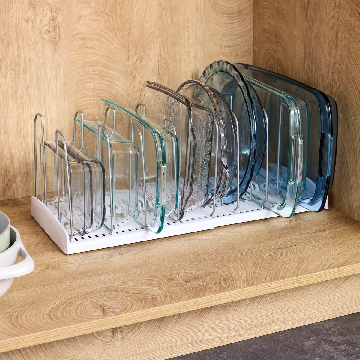 YouCopia StoreMore non-slip feet stabilize the rack on slick cabinet surfaces