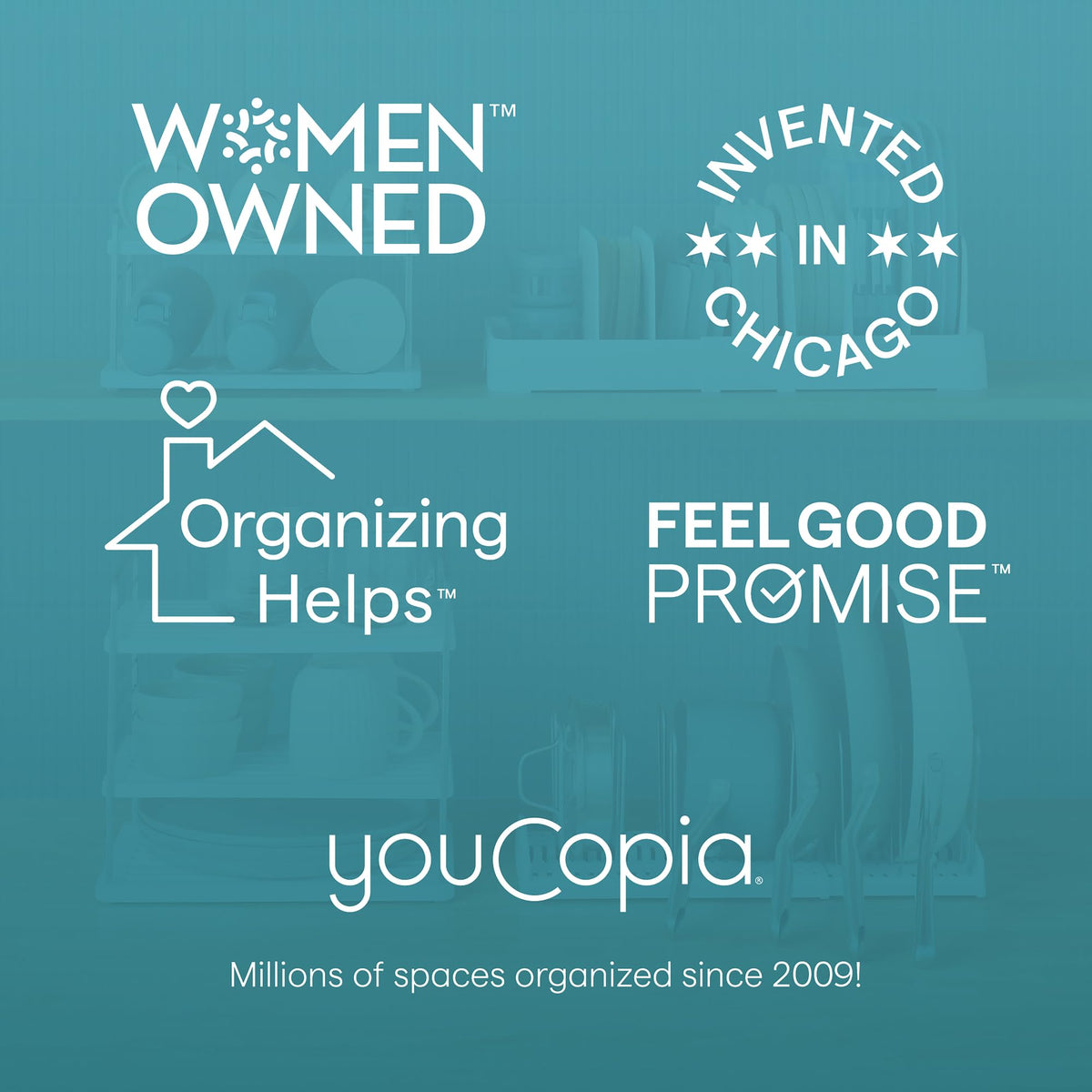 YouCopia StoreMore slim profile fits narrow or deep cabinets for organized space