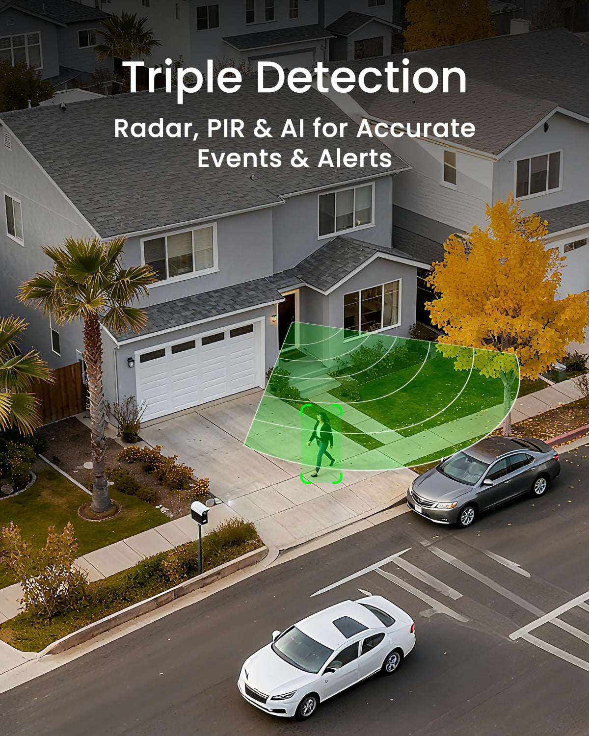 youkey Doorbell Camera AI detection with radar and PIR reduces false alerts.
