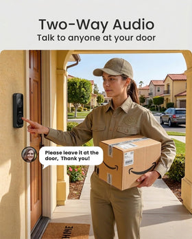 youkey Doorbell Camera quick-install supports battery or wired power.