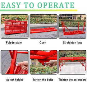 Youlina 800lbs foldable scaffolding platform tool-storage handle enables one-person transport.