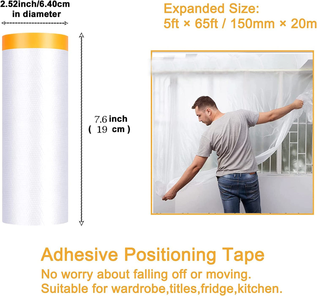 YOUMEIYUAN masking film rolls offer versatile surface protection during car painting and home renovation.