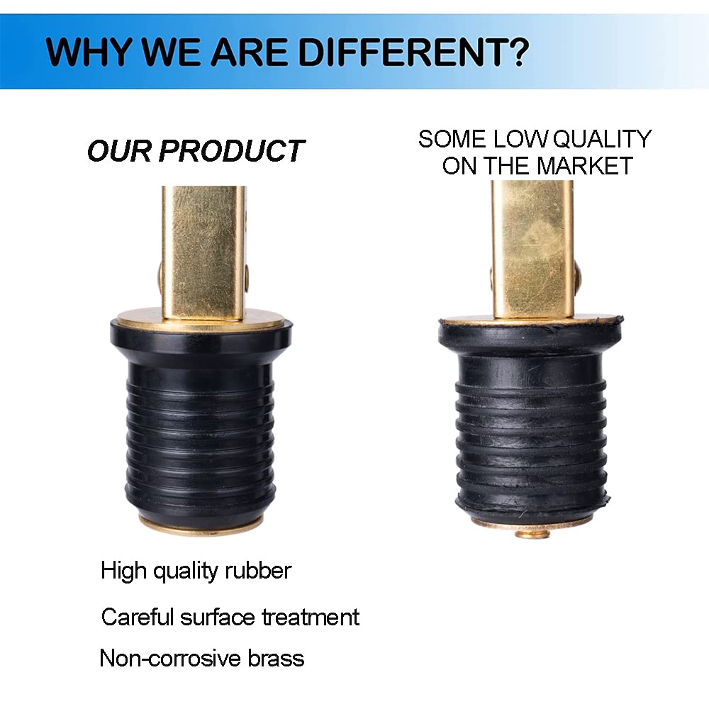 Young Marine drain plug installed, showcasing quick-lock secure fit.