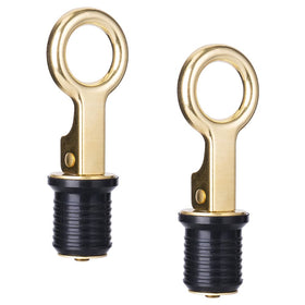 Young Marine snap-handle drain plug with brass handle for reliable 1-inch drains.