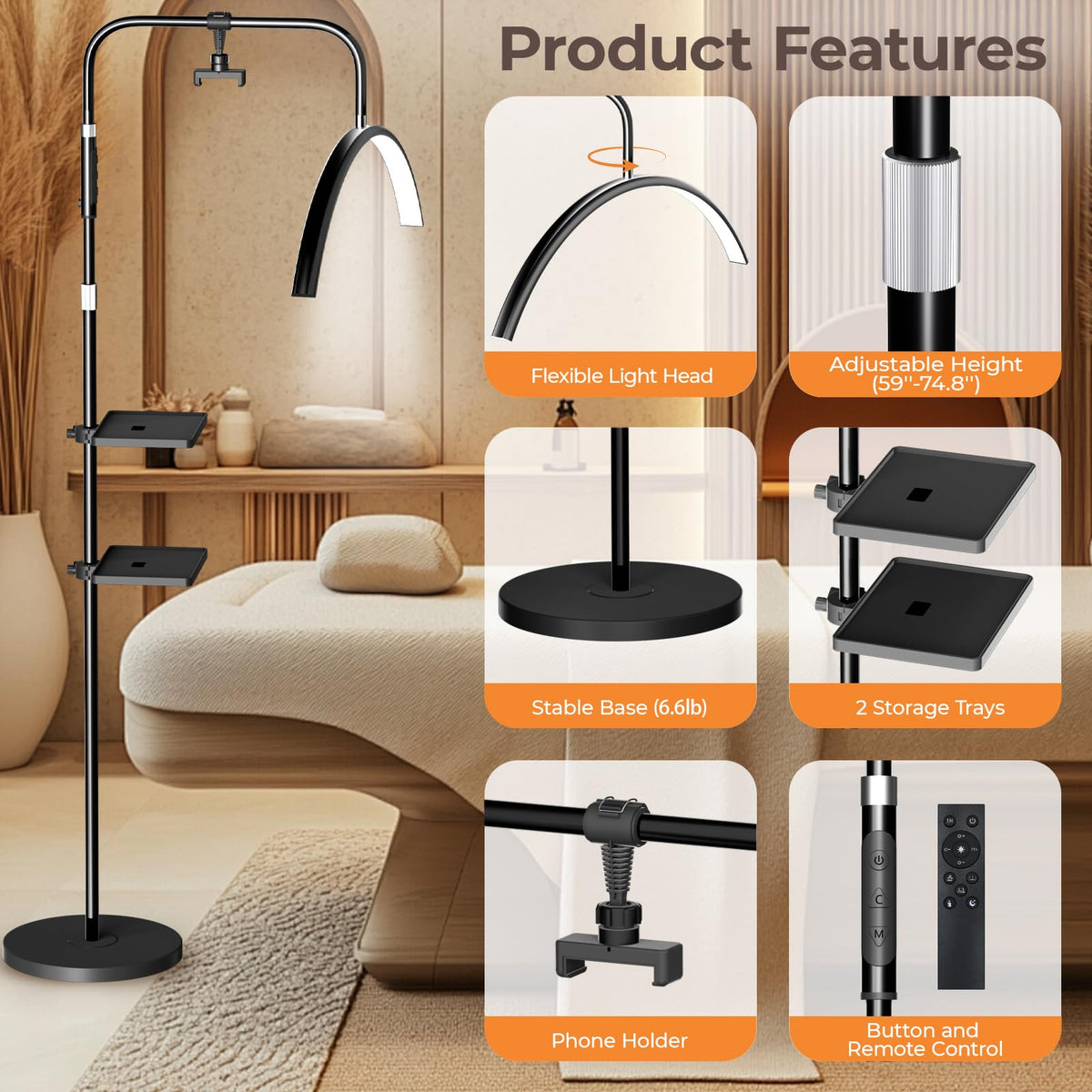 Young Master lamp supports four color temperatures for natural skin tones during treatments.