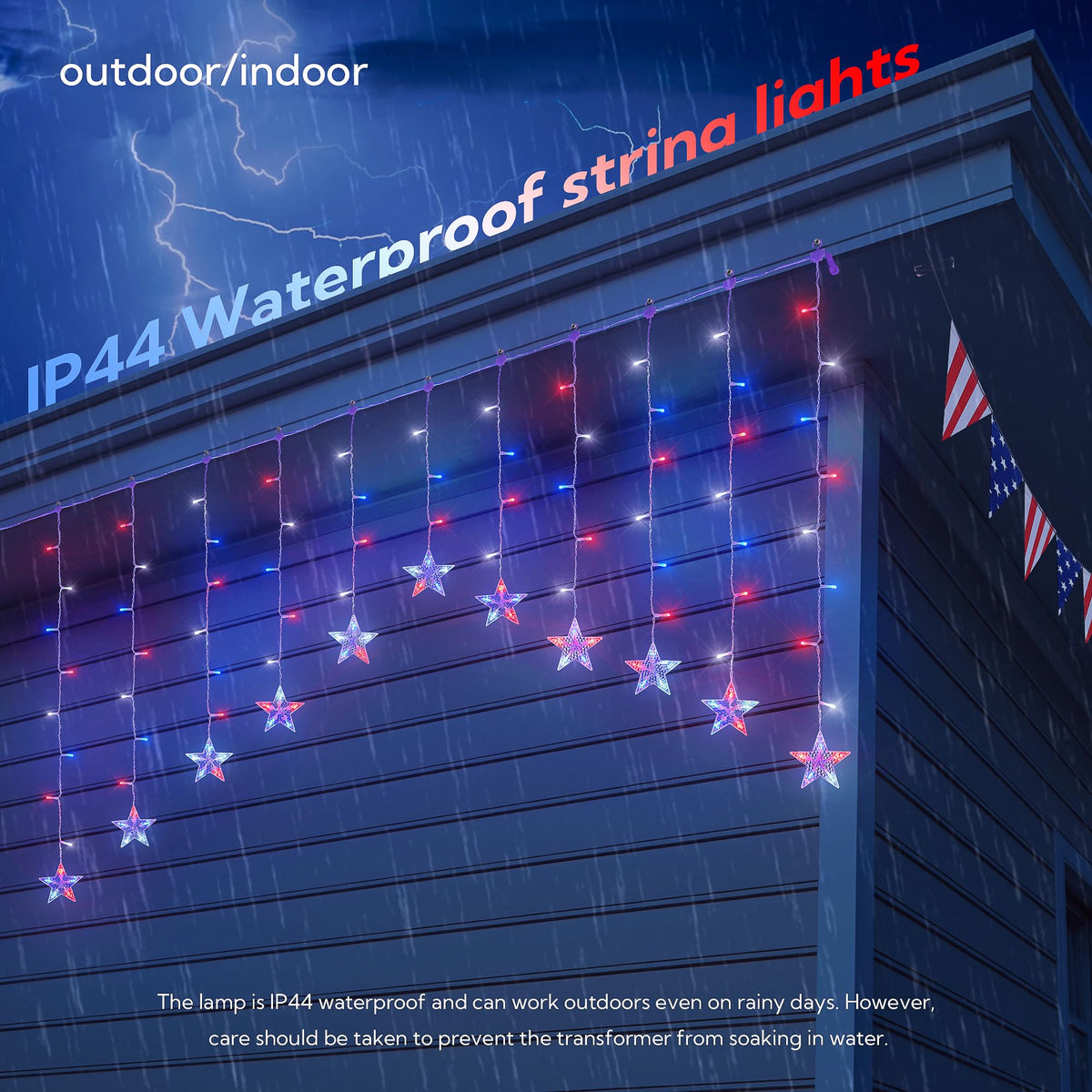 YOUNGAR extendable icicle lights connect end-to-end