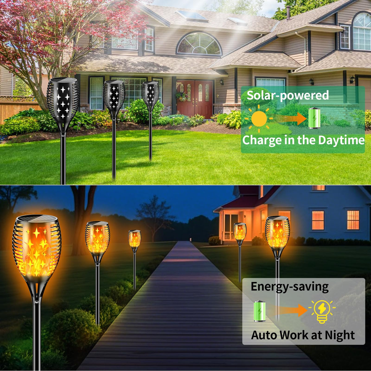 YoungPower solar torch lights four-pack offers value for outdoor spaces
