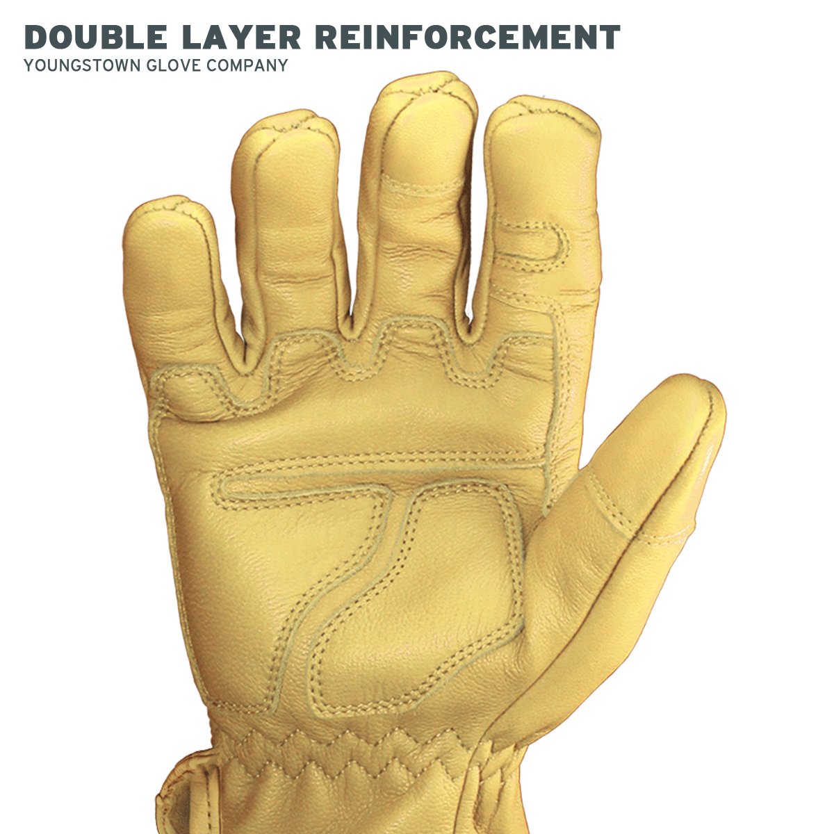 Rugged goat leather delivers secure grip across tasks