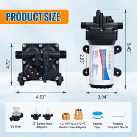 YoungTree 110V AC pump with power plug for easy home and RV setup.