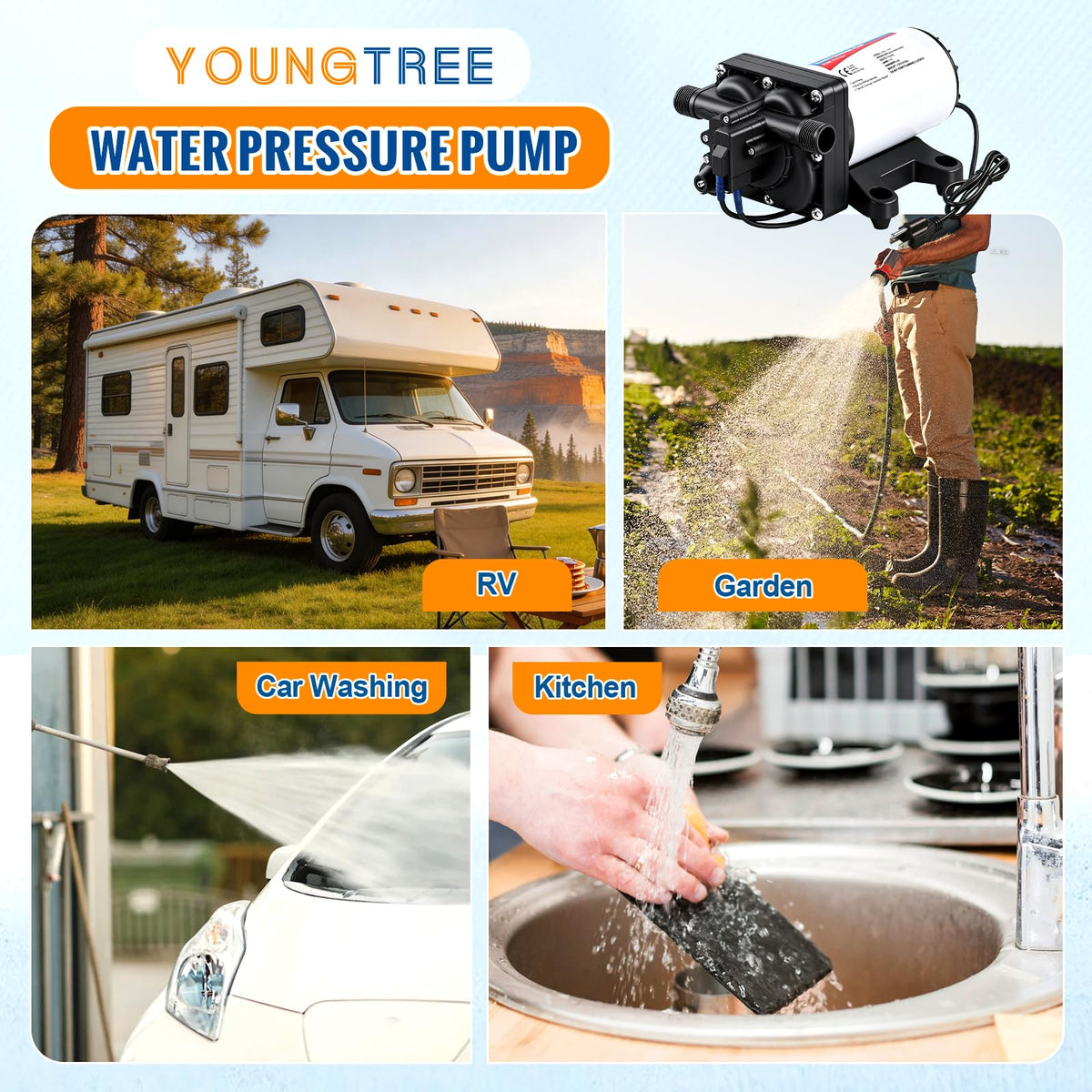 YoungTree versatile kit and accessories for garden, kitchen, and irrigation.
