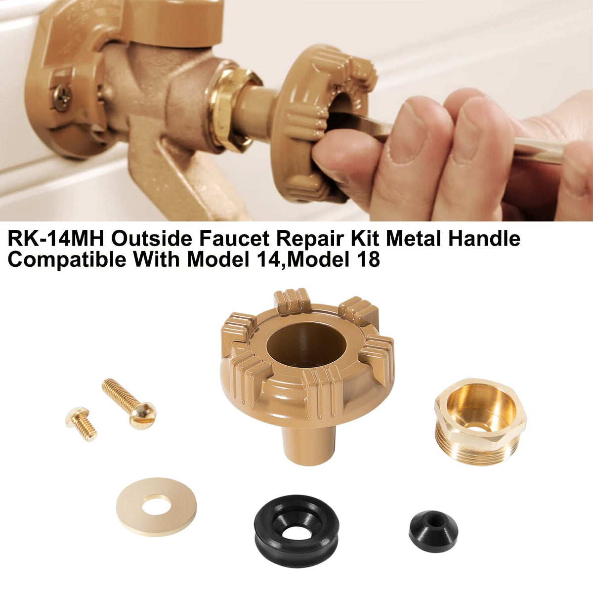 Yourour RK-14MH packing nut prevents leaks during faucet repairs