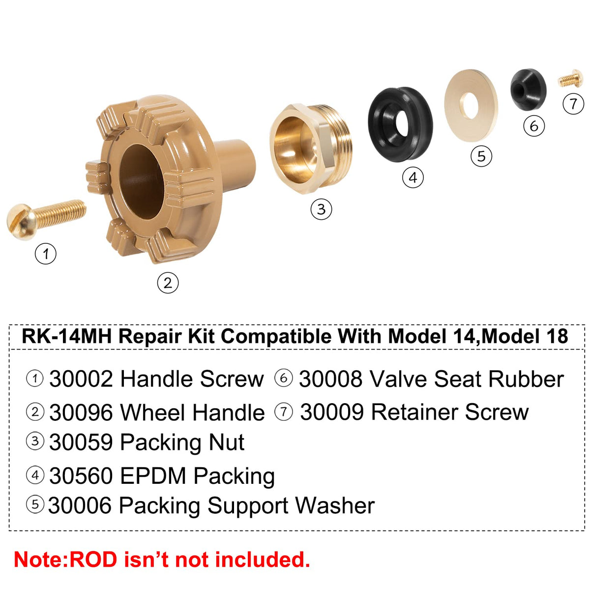 Yourour RK-14MH packing support washer stabilizes seating during repairs