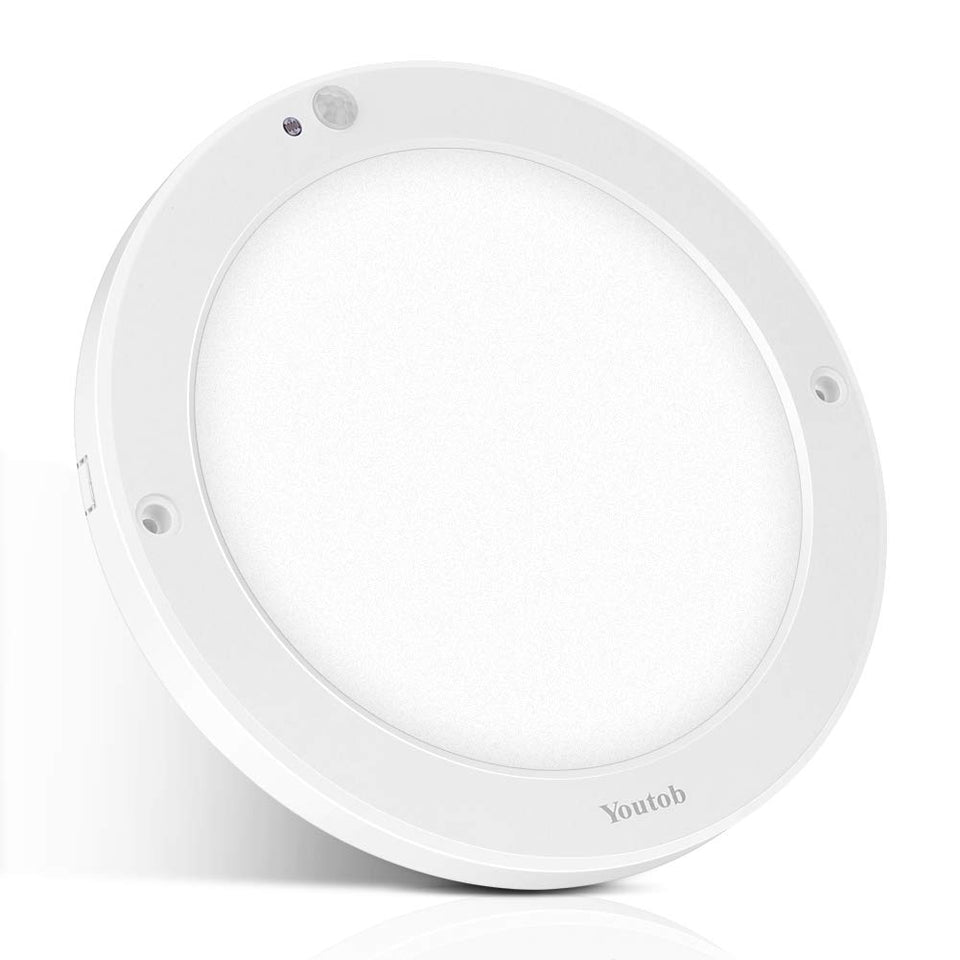 Youtob motion sensor ceiling light provides 1200 lumens for stairways with hands-free illumination