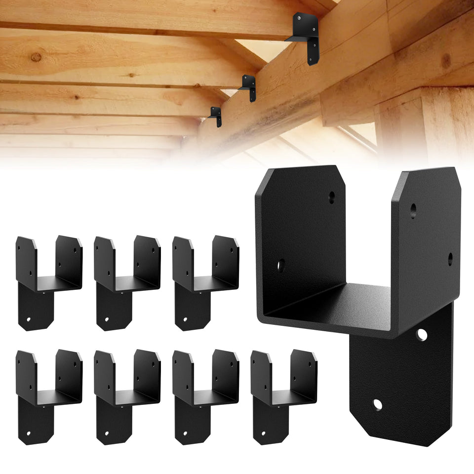 Youyikoo 8 pack black joist anchor connectors for sturdy deck and beam installations