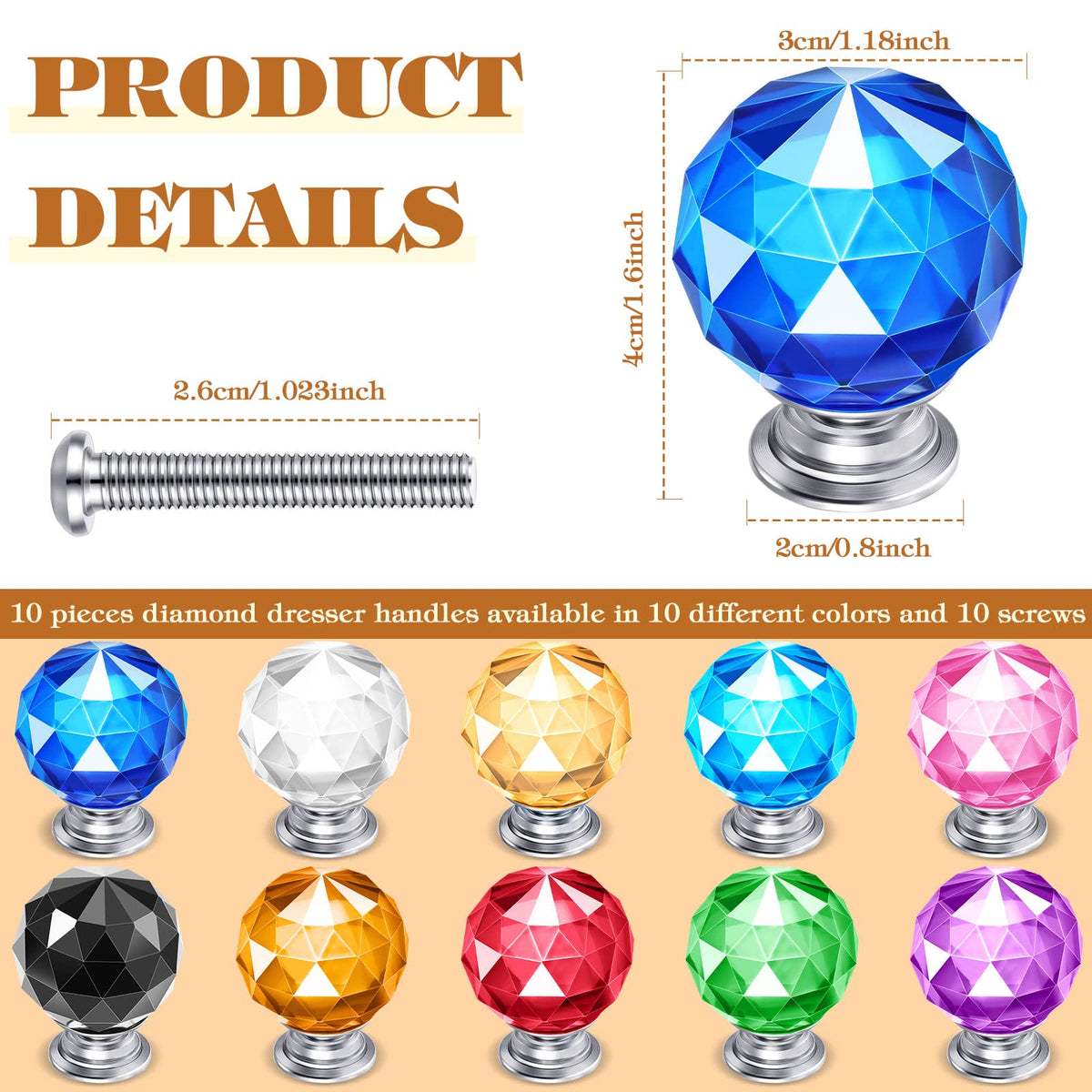 Youyole glass knob on dresser-style furniture provides a stylish accent.