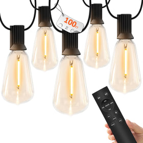 YOYONACY outdoor string lights display a 100ft setup across a patio for inviting evenings.