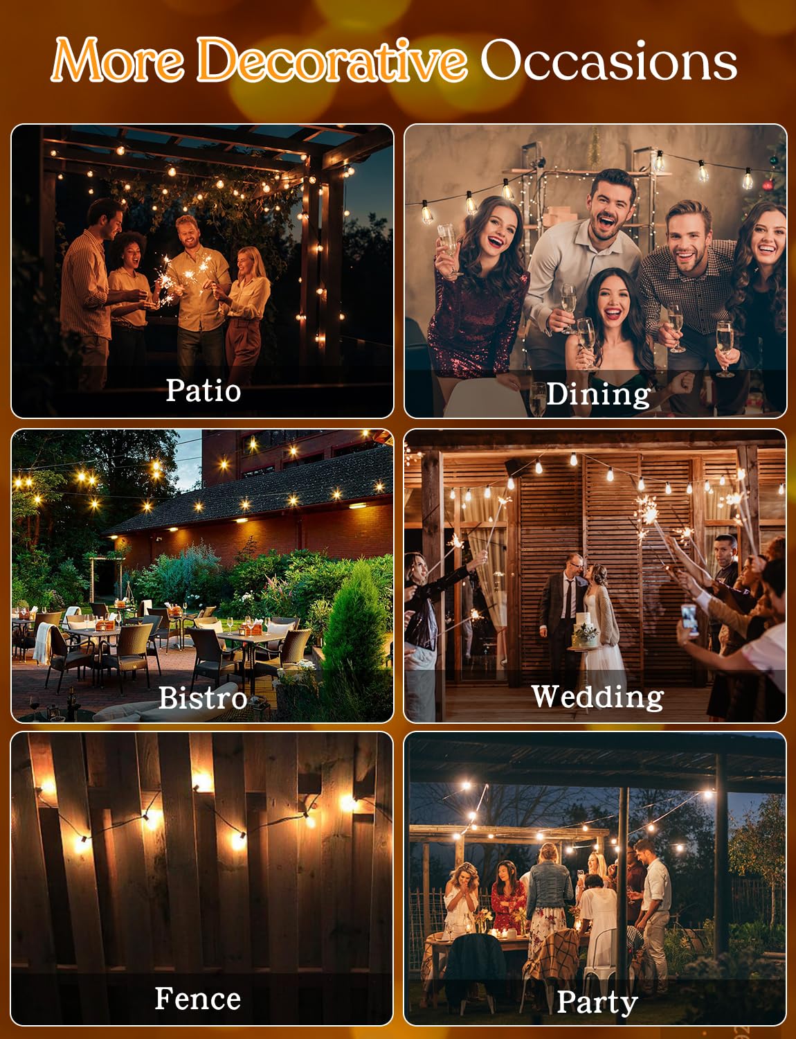 YOYONACY ambient lighting suits parties or al fresco dining.