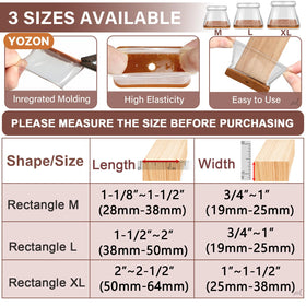 YOZON rectangular L1.5-2 by W0.75-1 in leg fit protects furniture