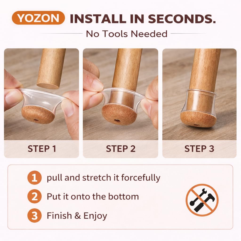 YOZON quick stretch installation requires no nails or glue