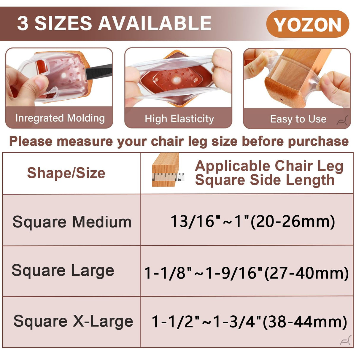YOZON protectors work on hardwood and tile floors to shield surfaces.