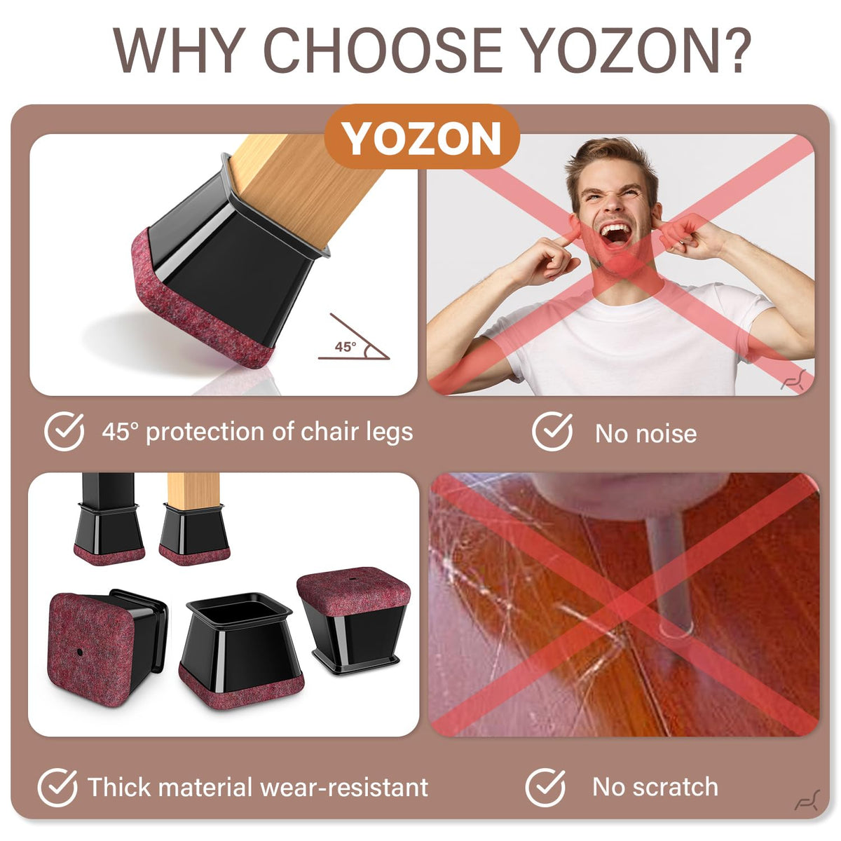 YOZON anti-scratch protectors for multiple furniture types
