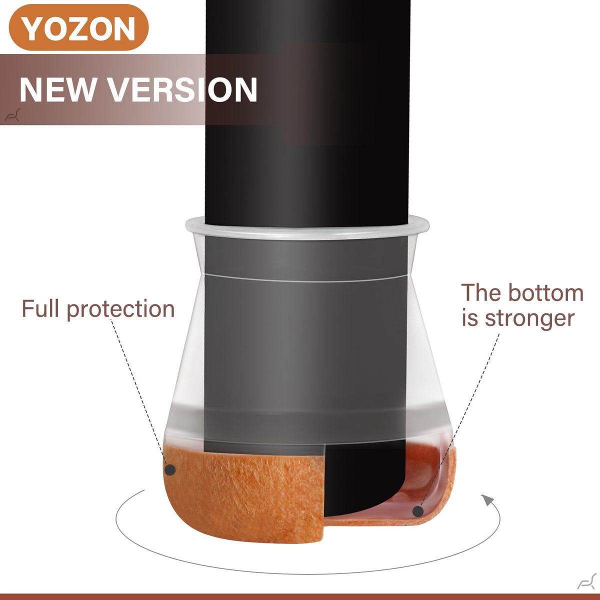 YOZON stretch-fit protectors fit 14-19 mm round chair legs securely
