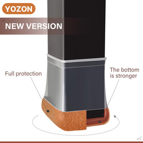 YOZON square chair leg protector clear provides cushioned felt base for smooth movement