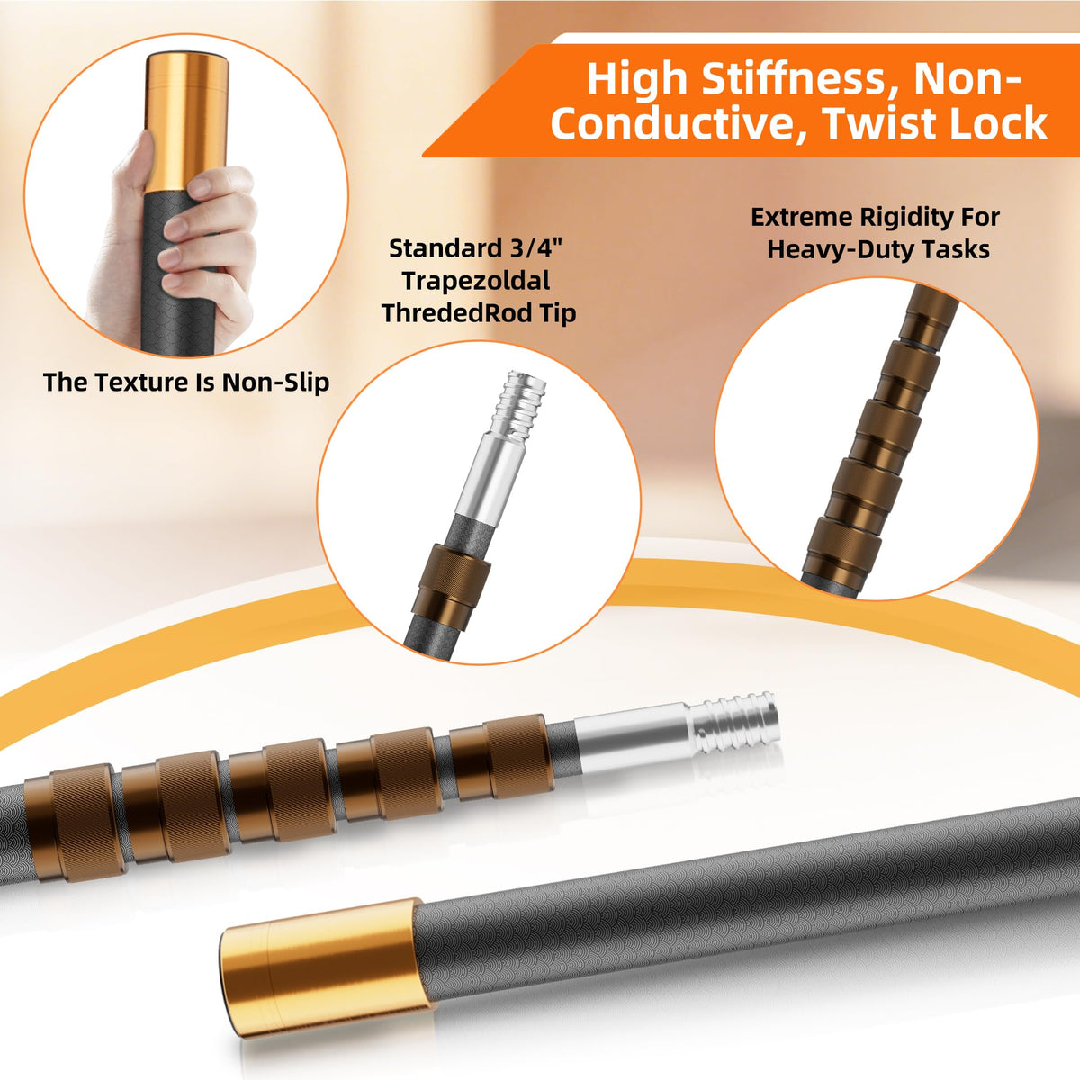 YPEMO non-conductive safety pole designed for safer work near electrical equipment.