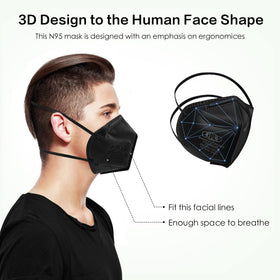 Head strap behind the head for a secure fit.
