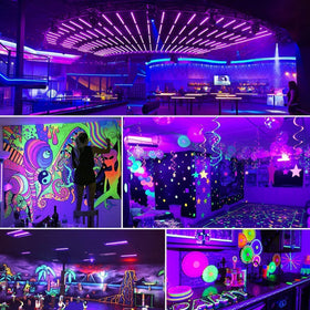 YQNLIFA 4-pack black light bar fluorescent posters under UV