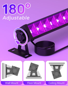 YQNLIFA 4-pack black light bar gym glow under UV light