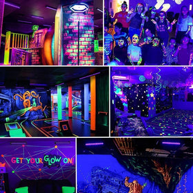 YQNLIFA 4-pack black light bar room decor with UV glow effect