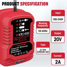 YRGJDCA Bauer 20V charger travel-ready for on-the-go use