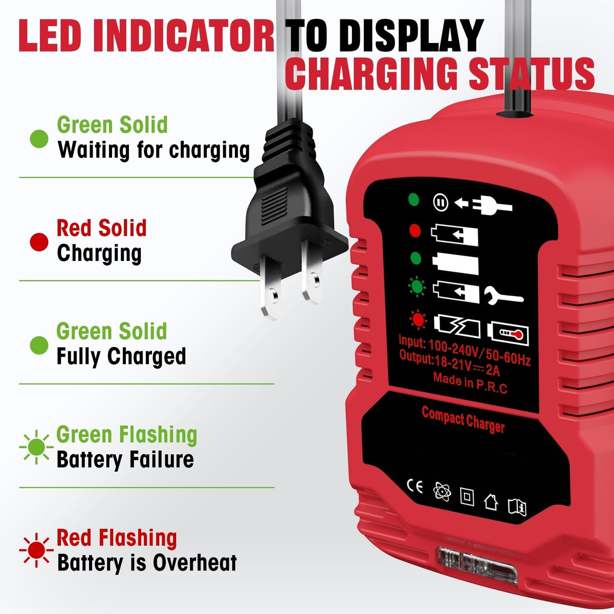 YRGJDCA Bauer 20V mini charger packaging, compact box with essential notes.